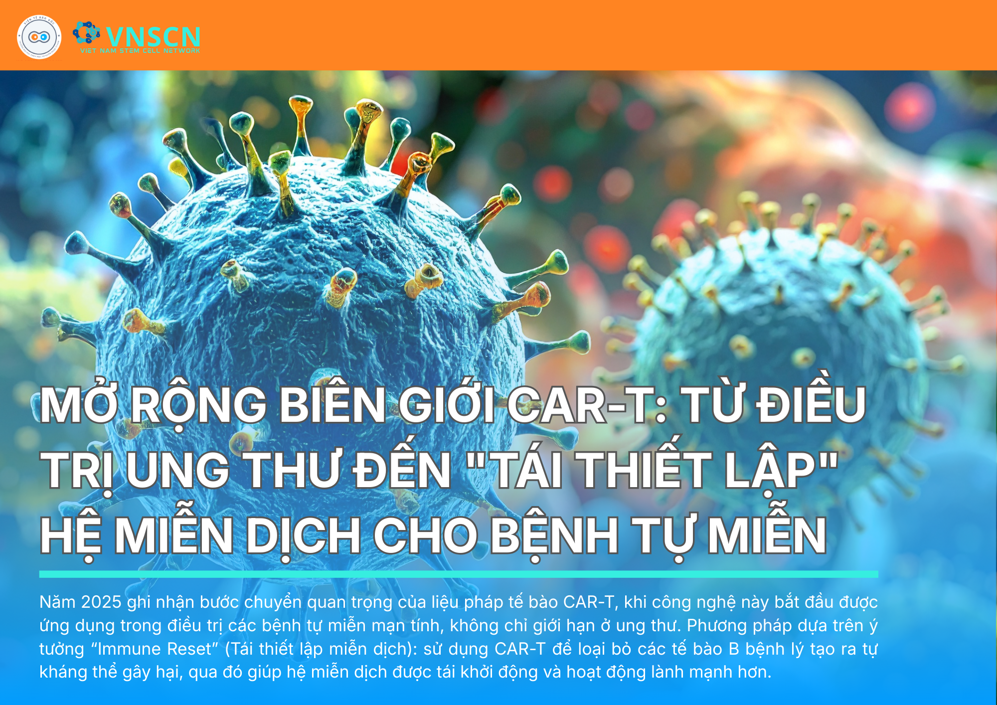 Mở rộng biên giới CAR-T: Từ điều trị ung thư đến “Tái thiết lập” hệ miễn dịch cho bệnh tự miễn